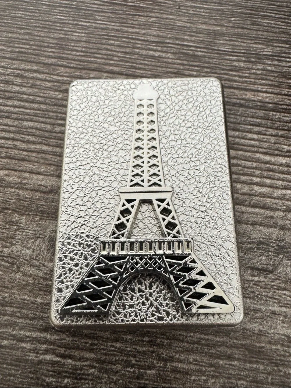 Silver Tone Eiffel Tower compact 2 sided mirror